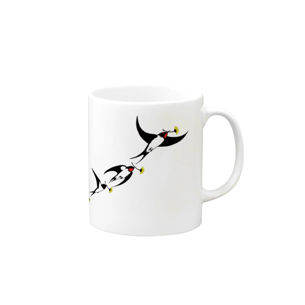 Drecome_Designのツバメの花キャッチ Mug :right side of the handle