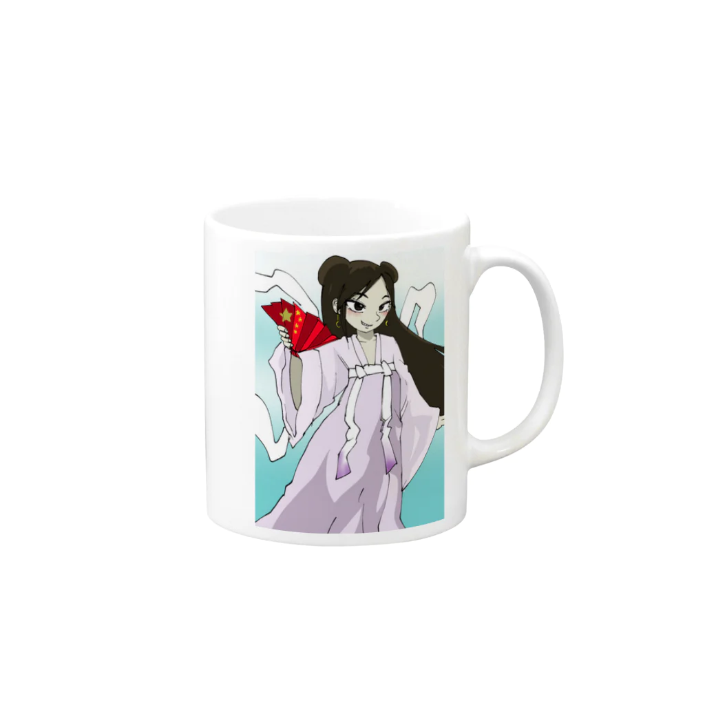 株式会社スガノワークスの漢服女性 Mug :right side of the handle