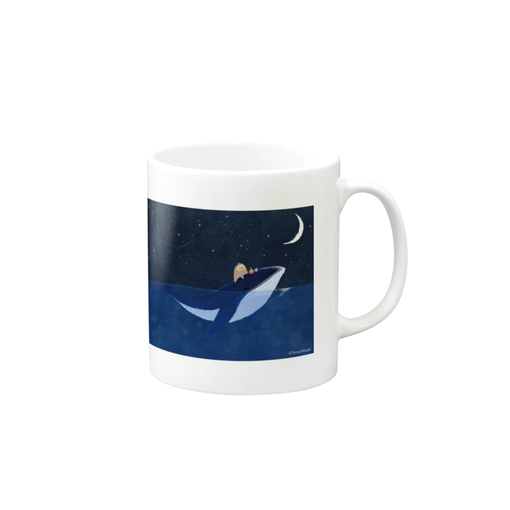 たまひろみShopのクジラさんと友達 Mug :right side of the handle