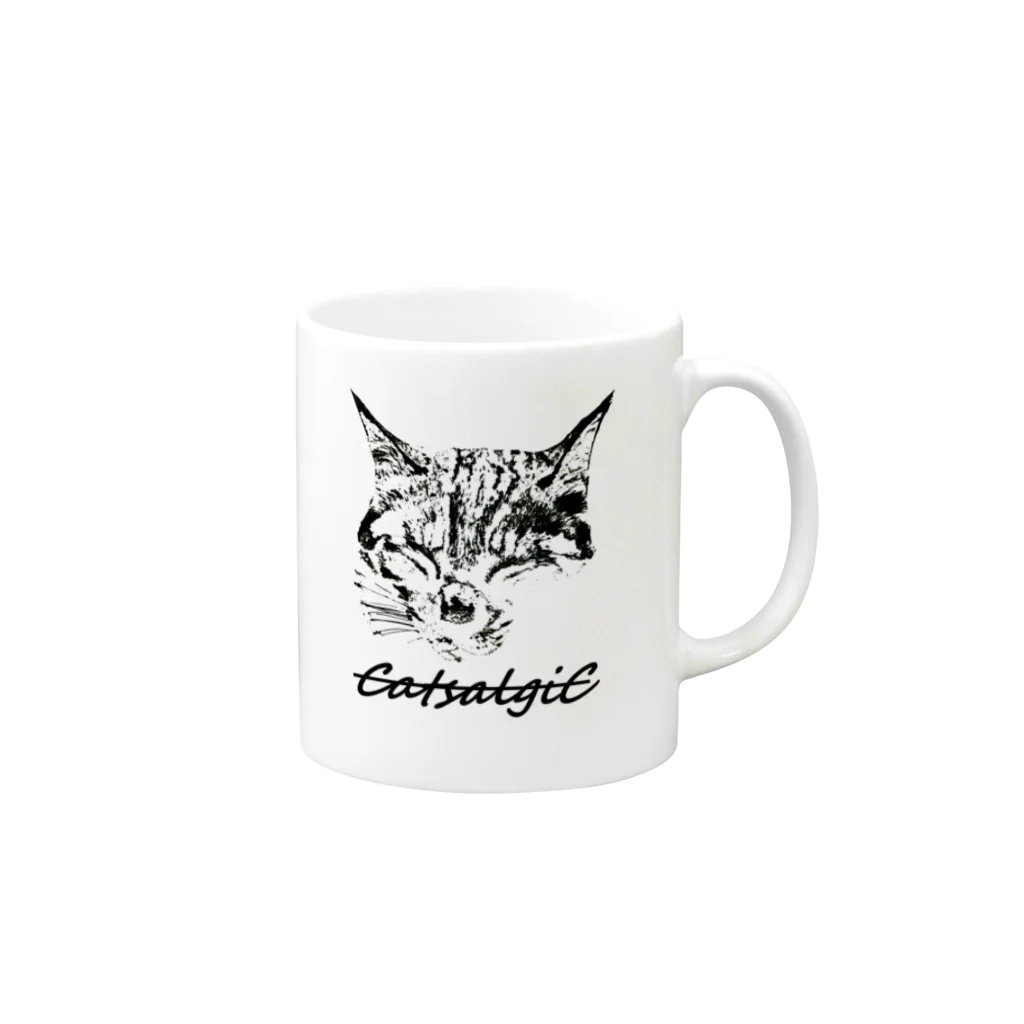 CatsalgiCのCatsalgiC《オリジナルロゴ》 Mug :right side of the handle