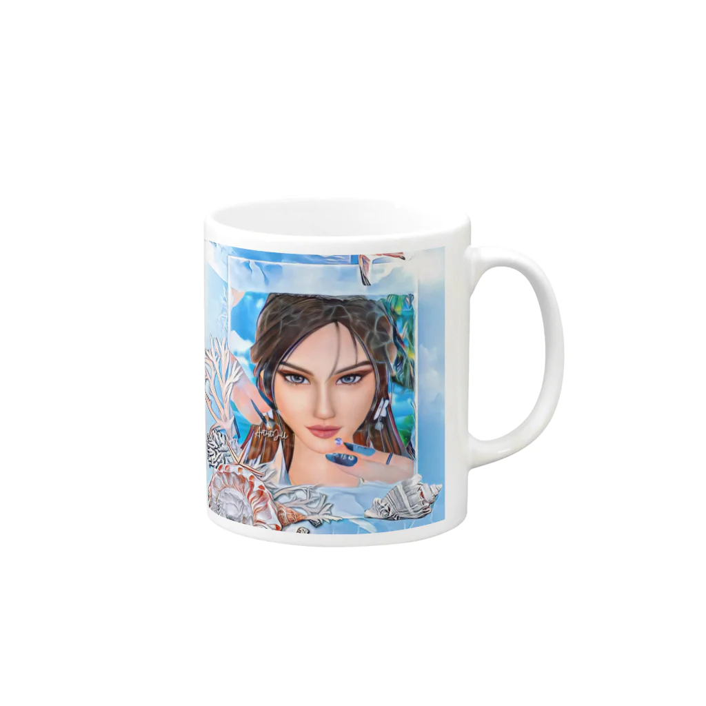 【ホラー専門店】ジルショップのサマーガール Mug :right side of the handle