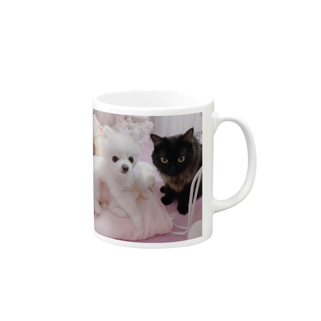 いぬのひとんちのいぬとねこ Mug :right side of the handle