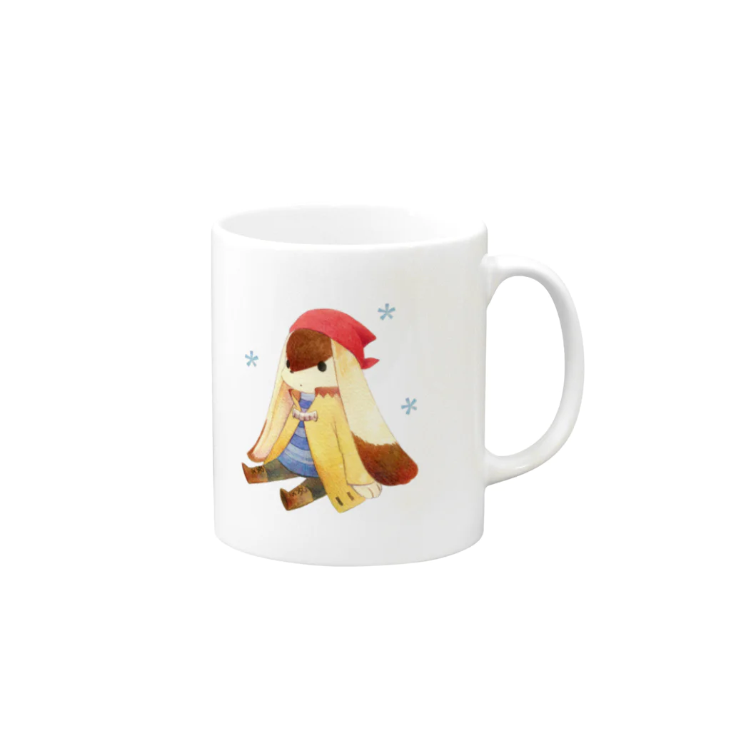 Tea Drop Sのおすわり Mug :right side of the handle