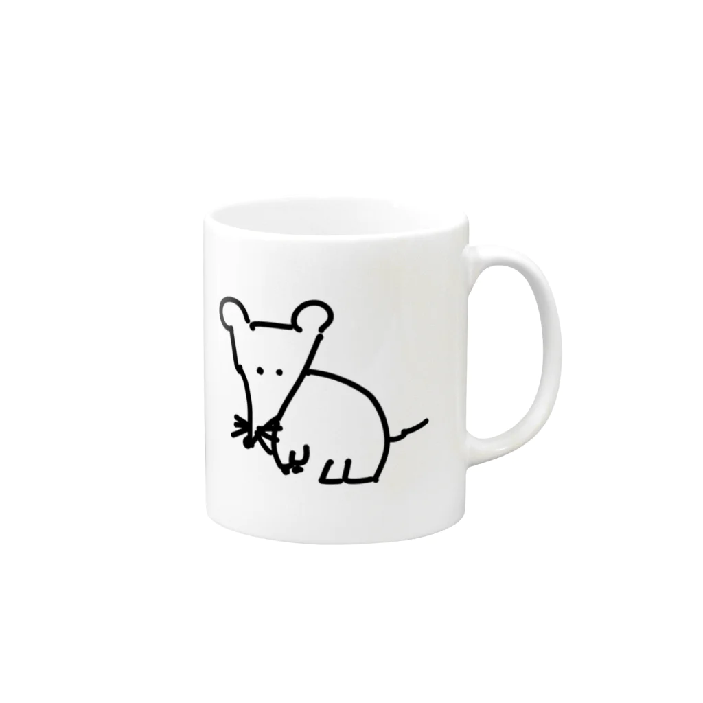 TOMOZOOのねずみ Mug :right side of the handle