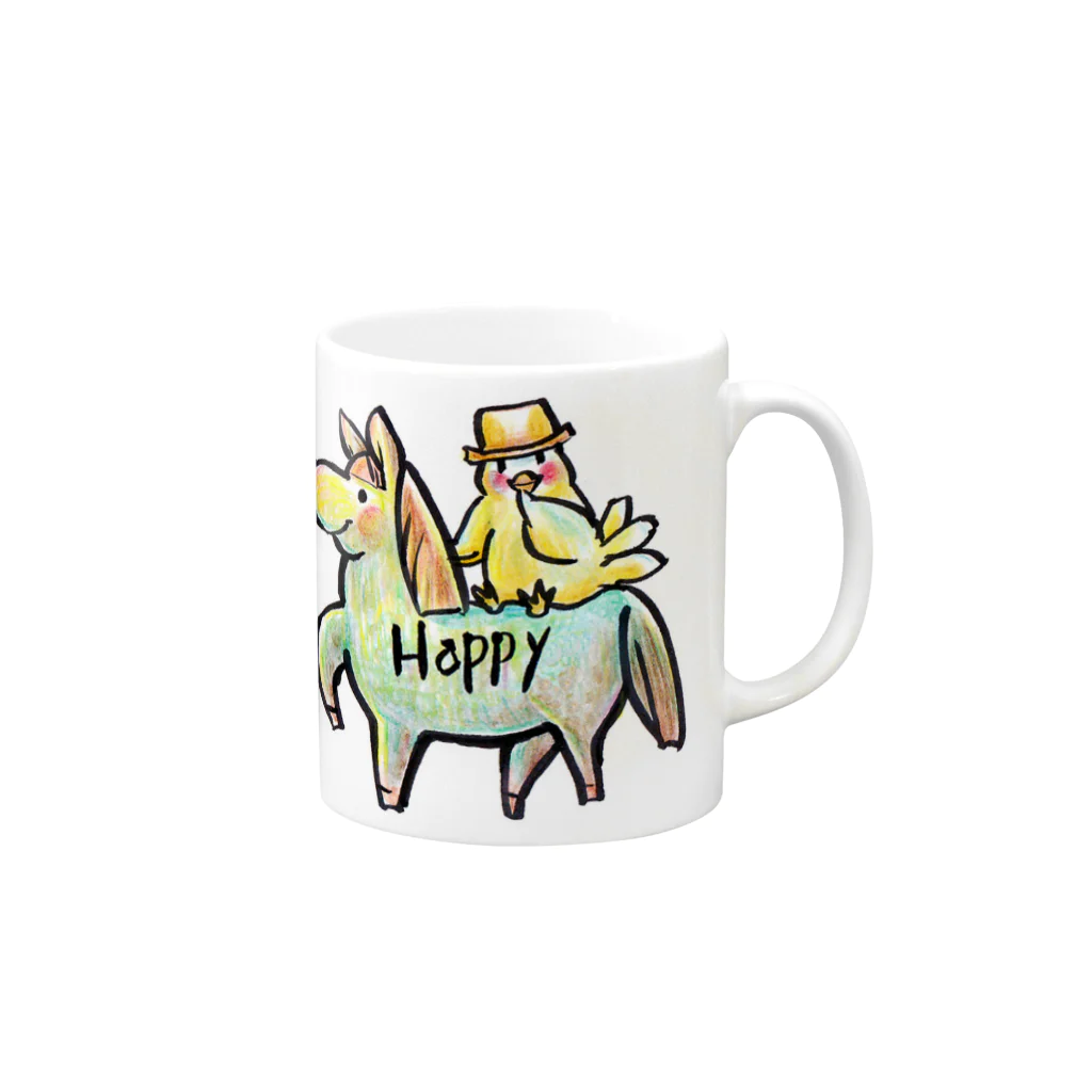 阿蘇のスピリチュアルカウンセラー綾野コトリ☆OFFICIAL SHOPのhappy_001 Mug :right side of the handle