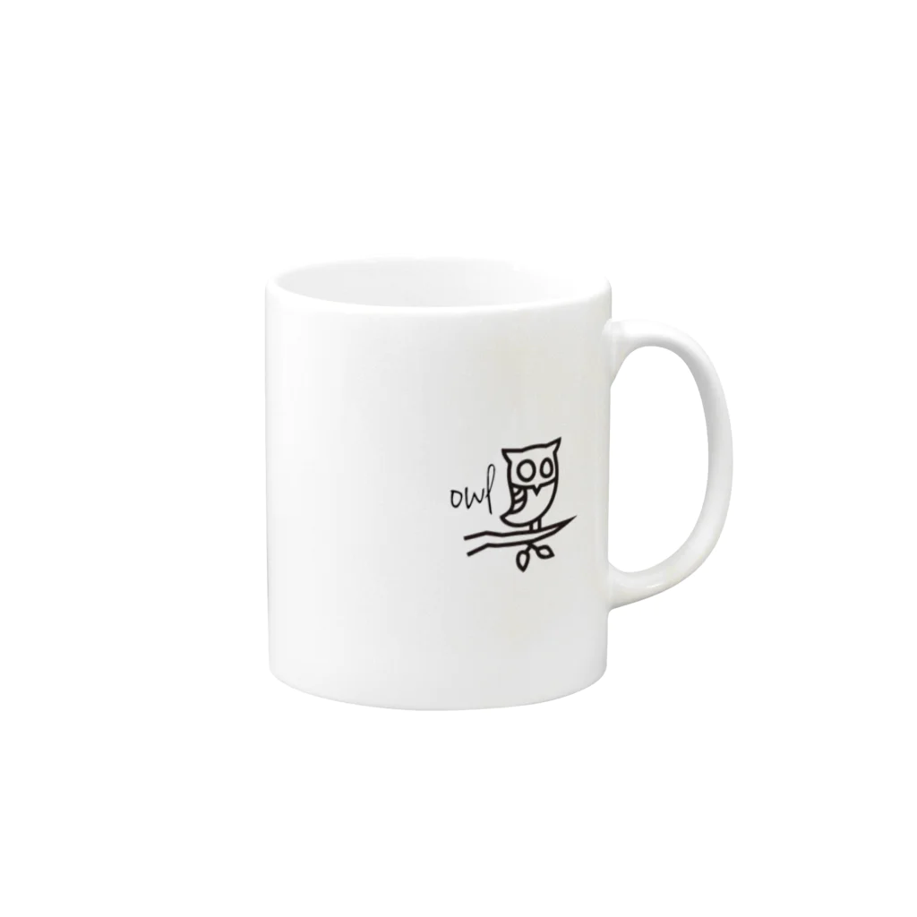 mikaのふくろうさん Mug :right side of the handle