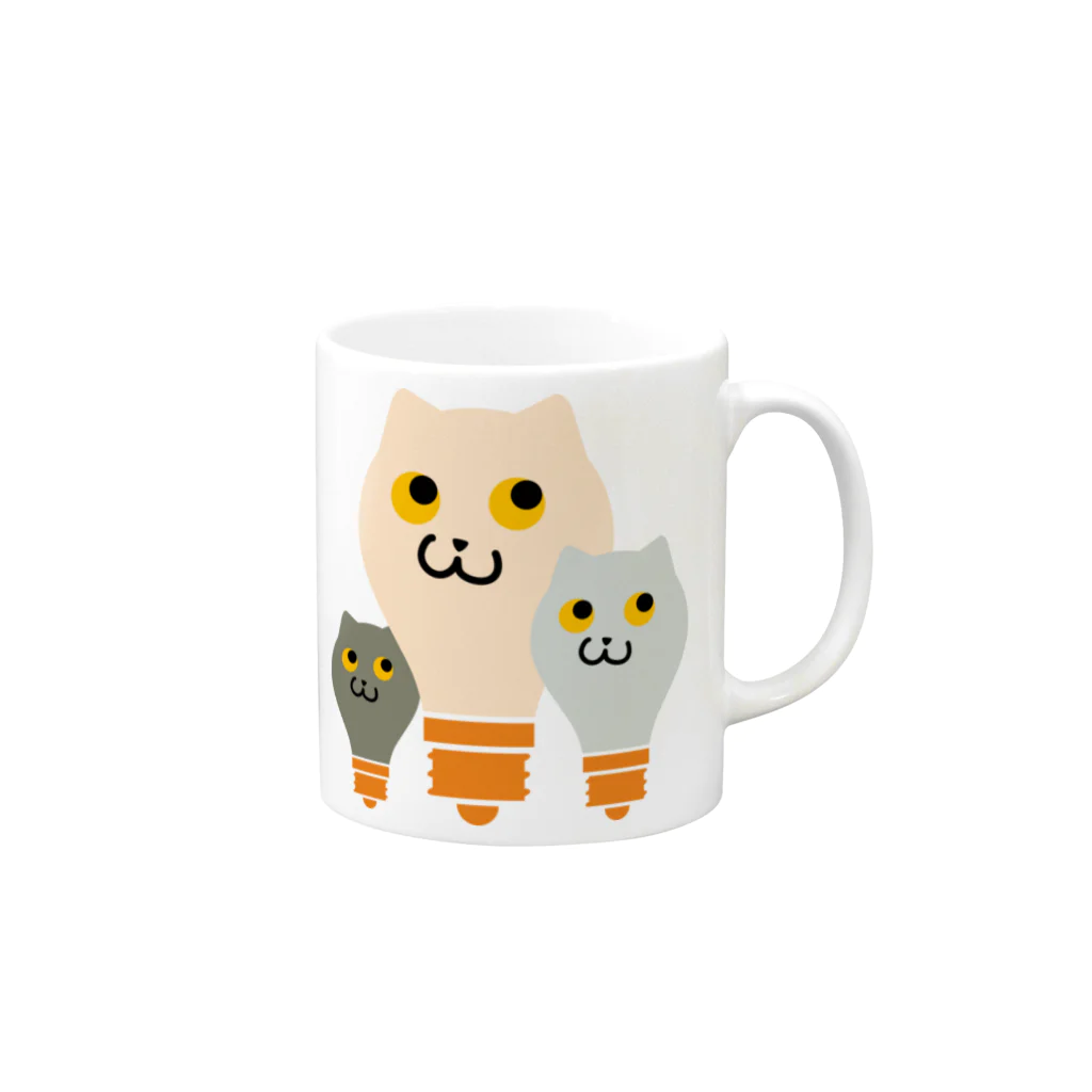 ねこふくろうグッズのねこふくろう電球 Mug :right side of the handle