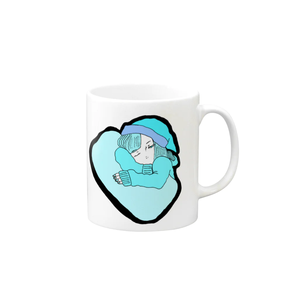 るーと｡:°ஐ*｡:°ʚ♥ɞ*｡:°ஐ*の眠い Mug :right side of the handle