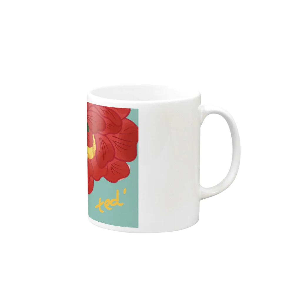 ted'の牡丹 Mug :right side of the handle