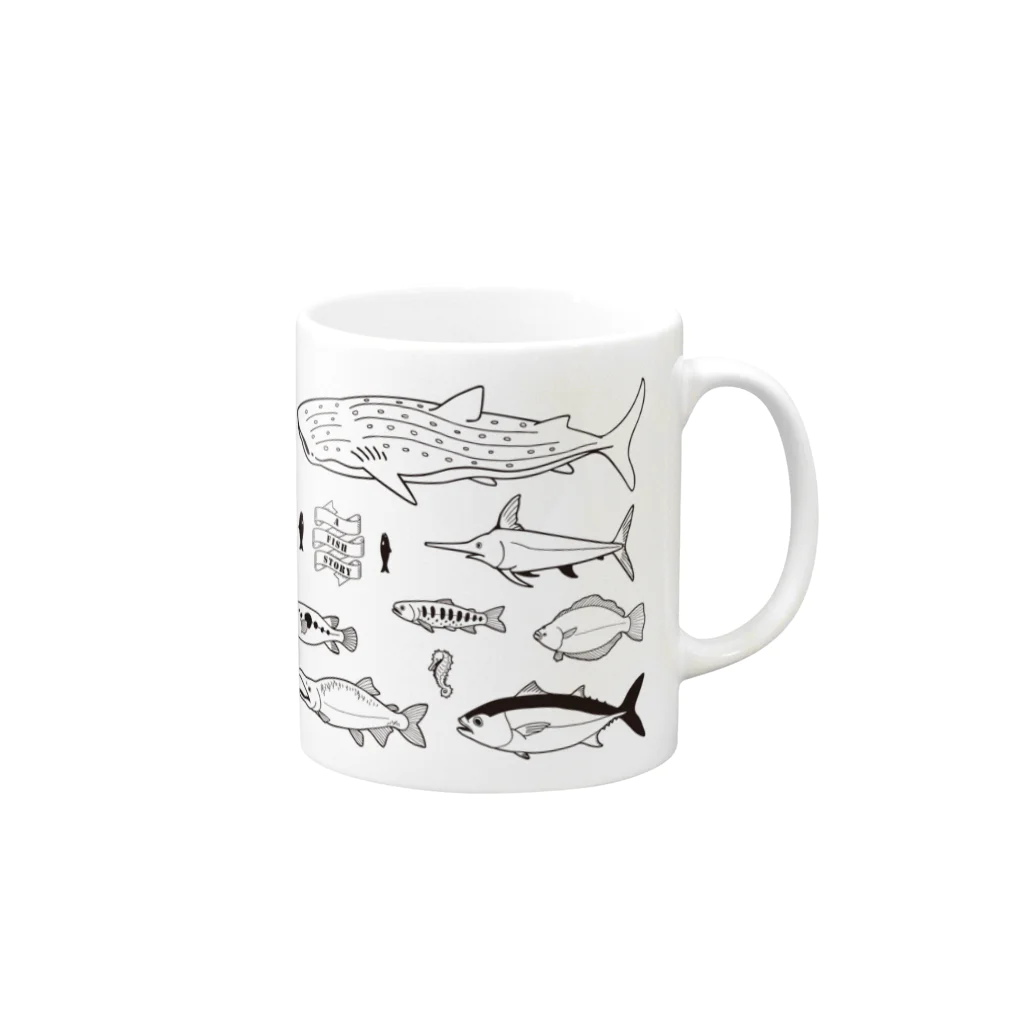 ななめやの魚群 Mug :right side of the handle