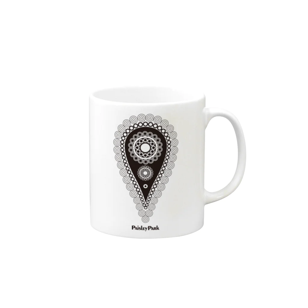 Infledge DesignのPAISLEY PARK BLK Mug :right side of the handle