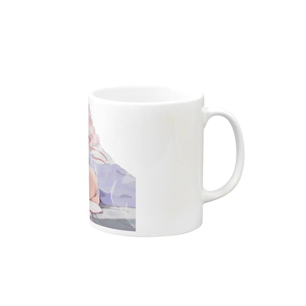 uniのoyasumi mug Mug :right side of the handle