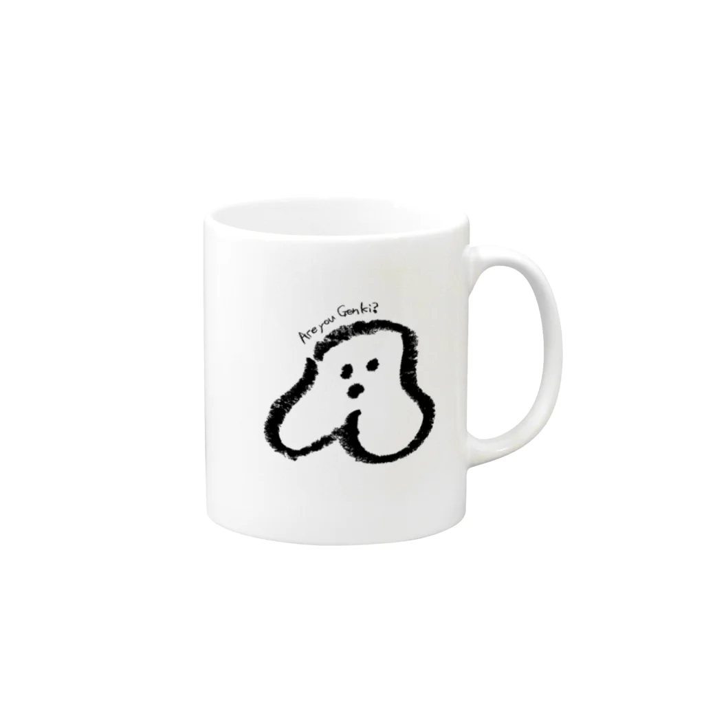 宿根ピーチのかにゅ (ほっぺの生き霊) Mug :right side of the handle