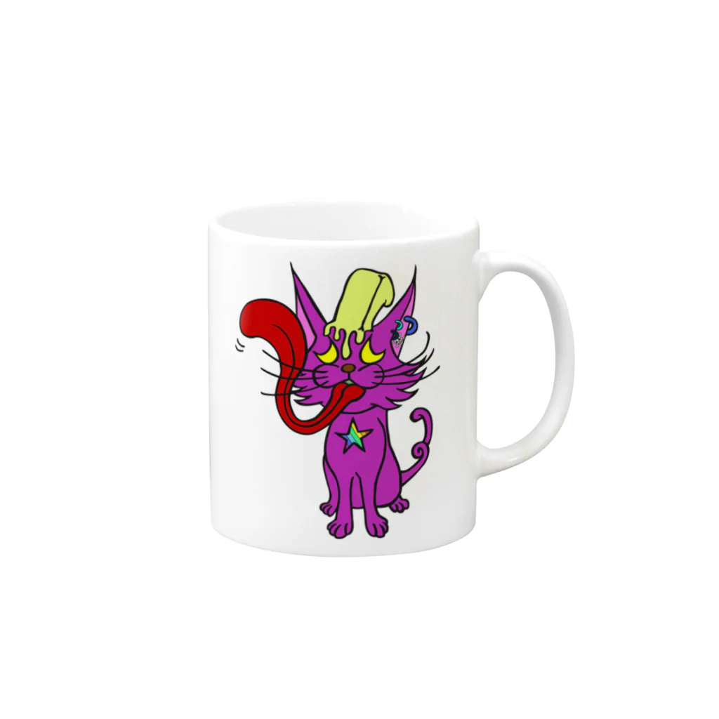 JudeHelix（☠ユダヘリックス☣）のJudeHelix design【バター猫】 Mug :right side of the handle