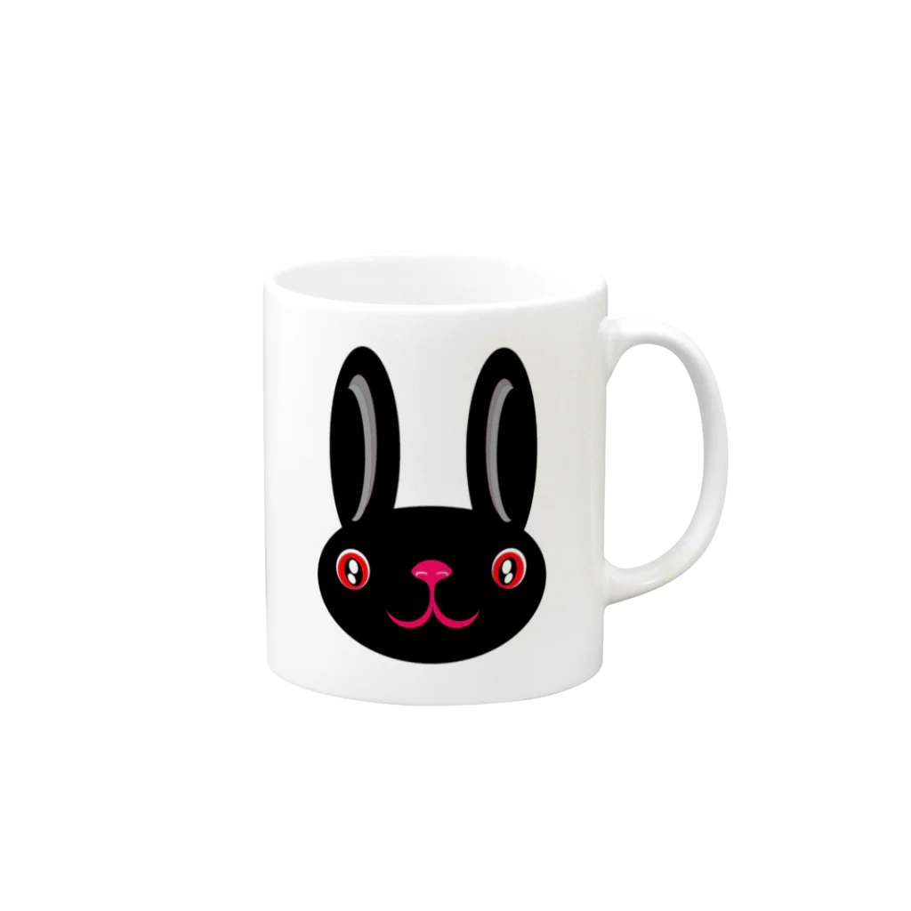 ameyoのウサギ black Mug :right side of the handle