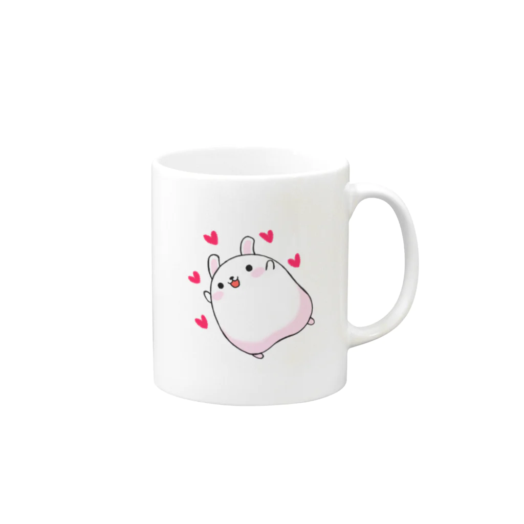 pocomaruのうさまる Mug :right side of the handle