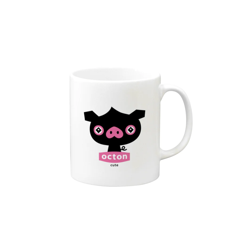 はちエンピツのocton #cute Mug :right side of the handle