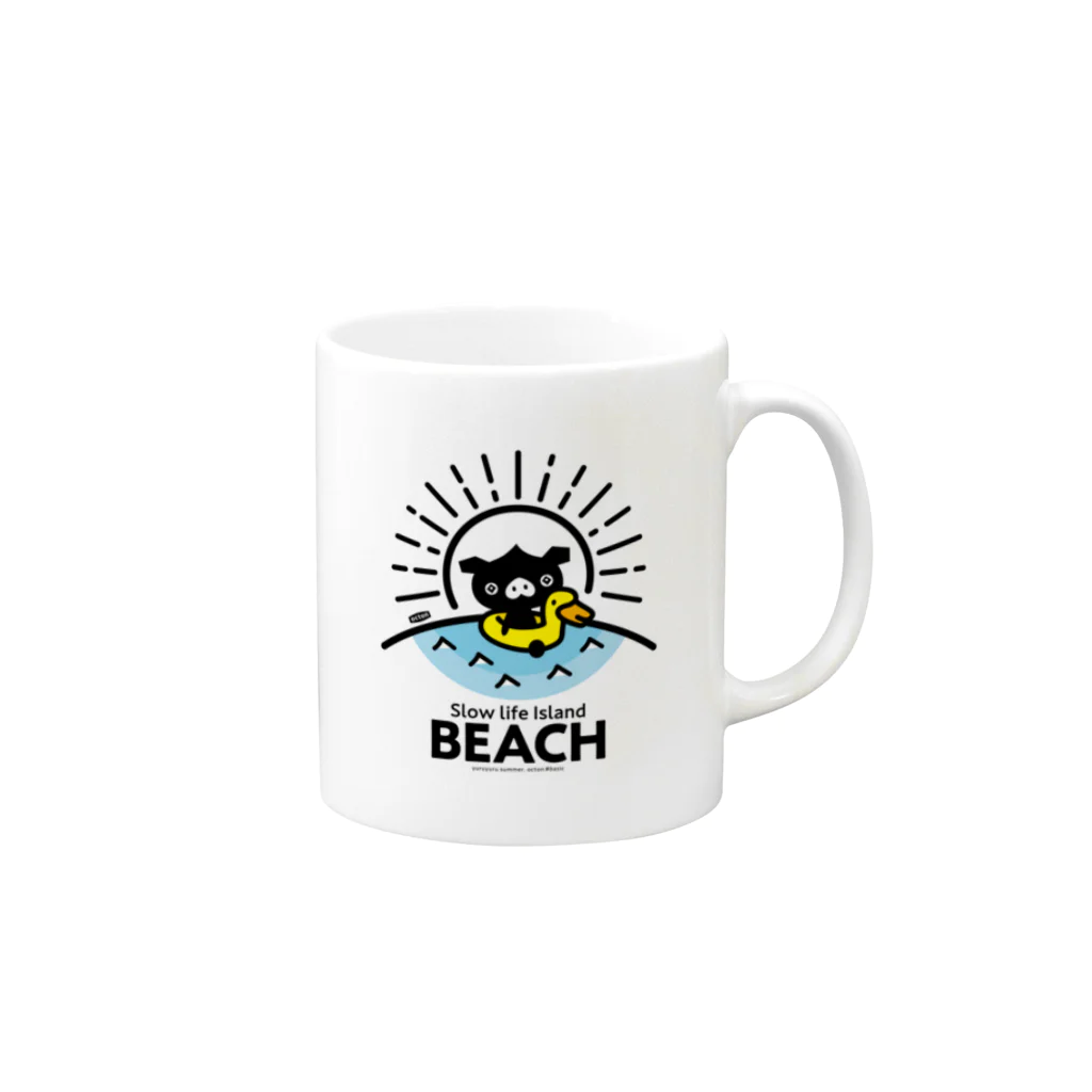 はちエンピツのocton Slow life Island BEACH #basic Mug :right side of the handle