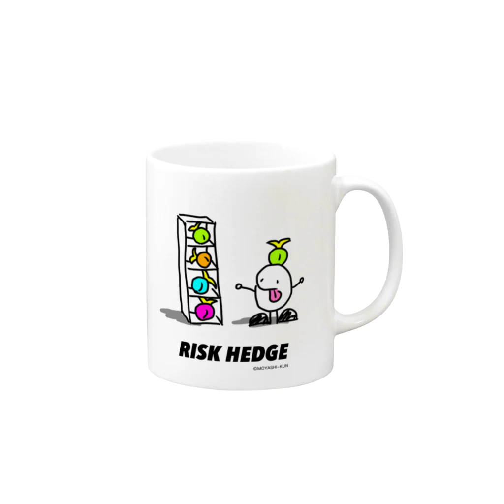 マジシャンもやしくんのショップのリスクヘッジするもやしくん Mug :right side of the handle