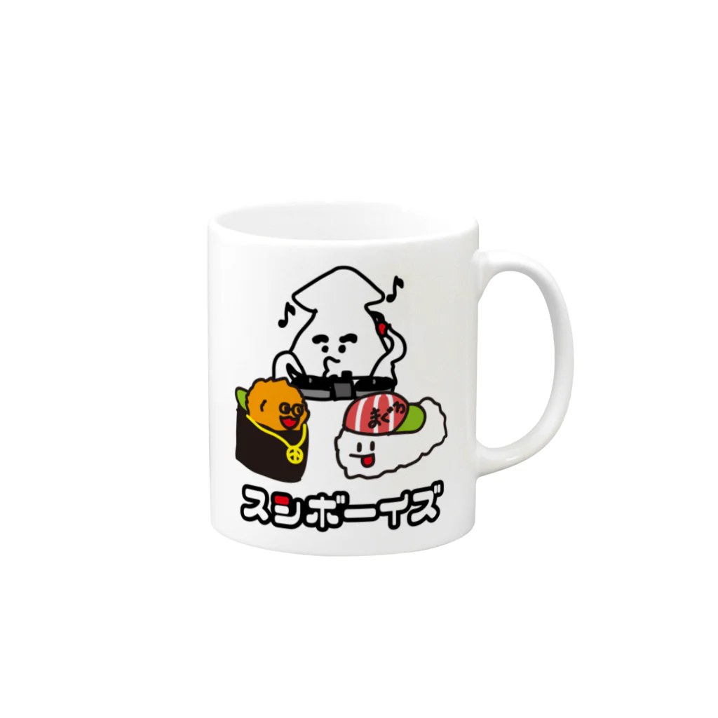 HSMT design@NO SK8iNGのスシボーイズ  Mug :right side of the handle