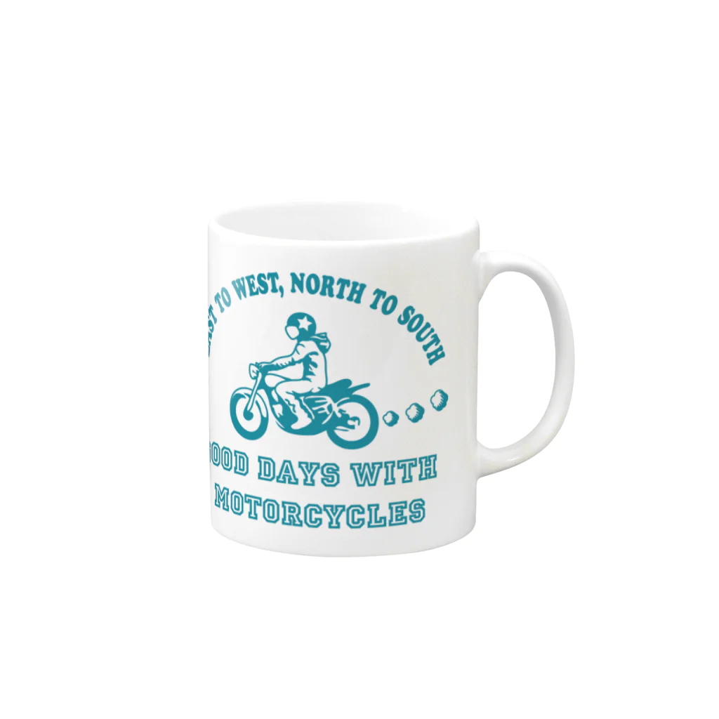 キッズモード某のバイク日和 (ミント) Mug :right side of the handle