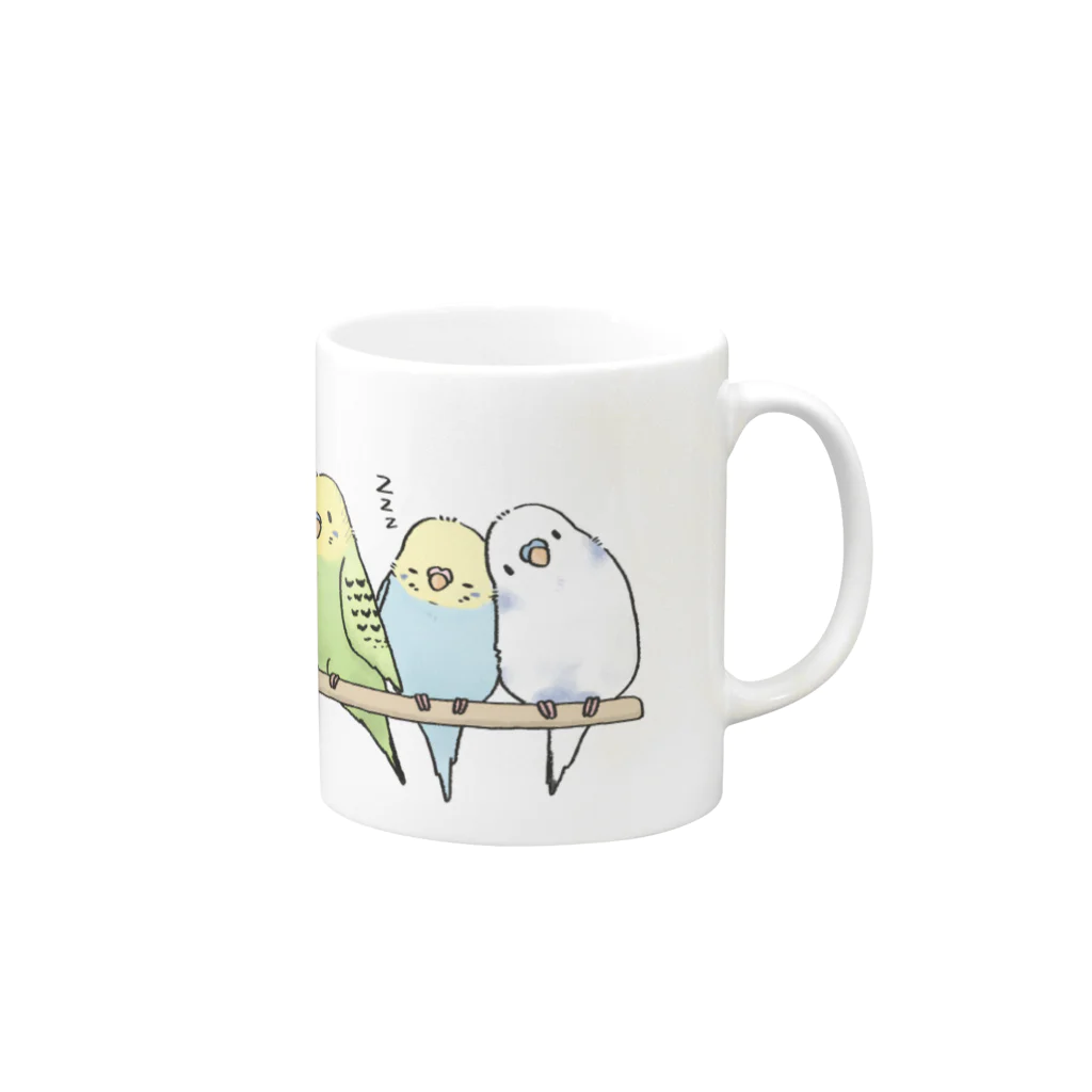 とりたひなこのインコだらけ Mug :right side of the handle