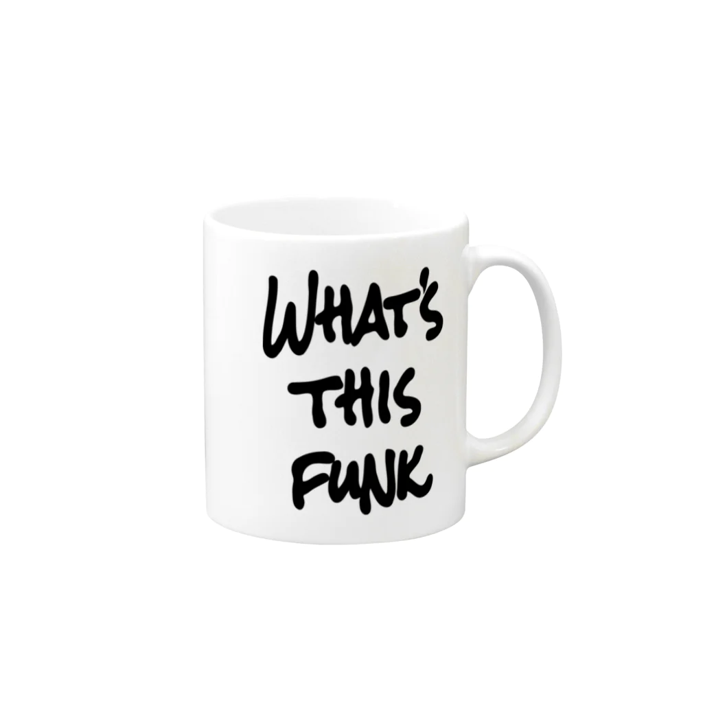 AliviostaのWhat's this funk ロゴ ヒップホップ Mug :right side of the handle