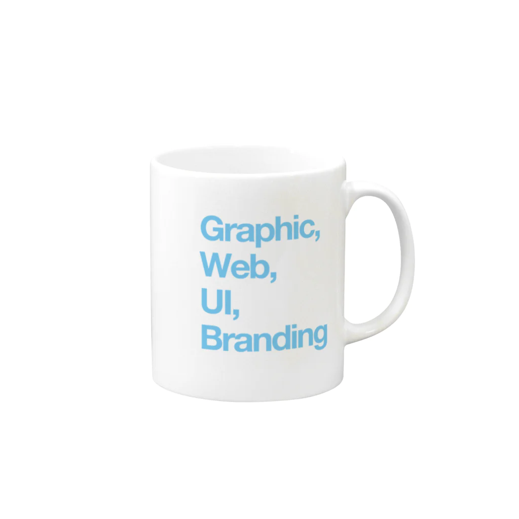 Designer_in_Tokyoの【水色】Graphic, Web, UI, Branding Mug :right side of the handle