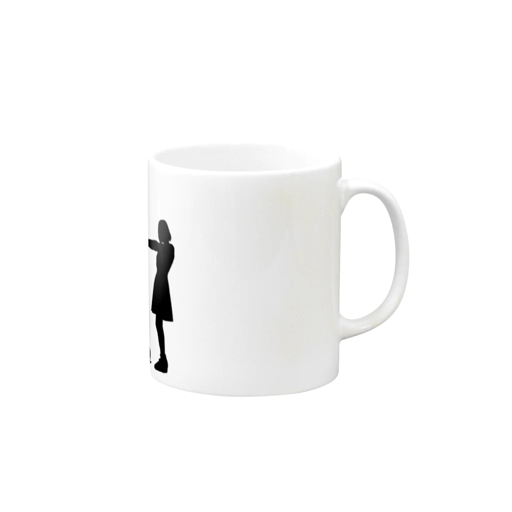 NANA♡７ & だいふくの七つ星－Black Mug :right side of the handle