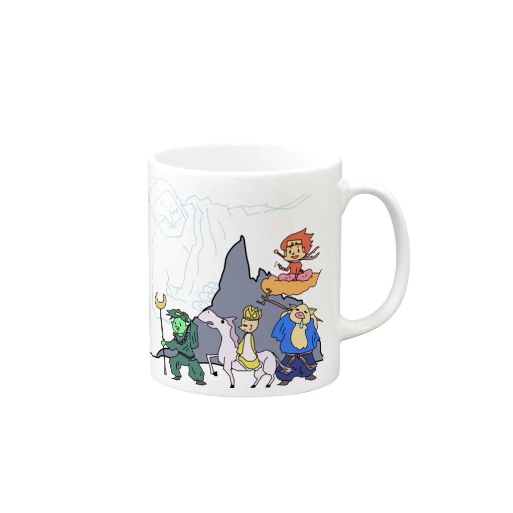 ブッディズムののんびり西遊記 Mug :right side of the handle