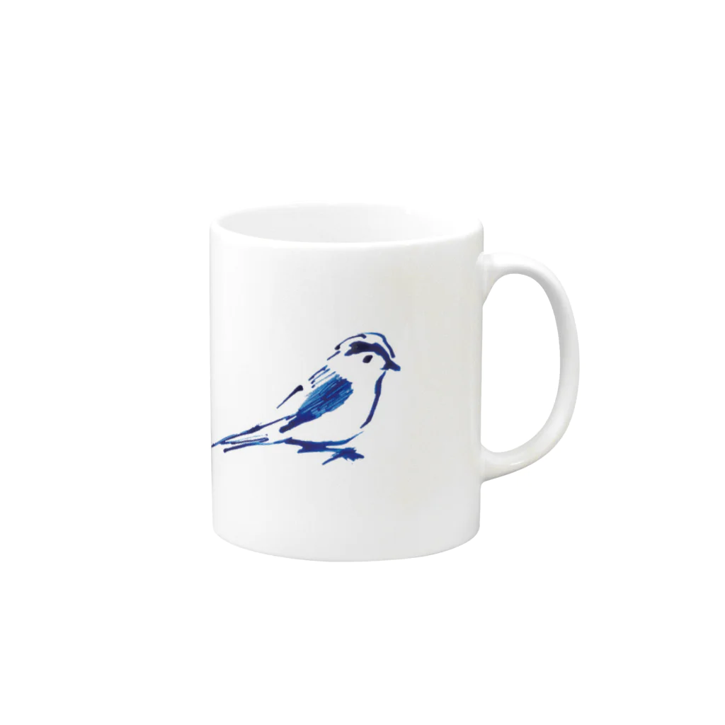 TORISUKI（野鳥・鳥グッズ）の身近な野鳥「エナガ」 Mug :right side of the handle