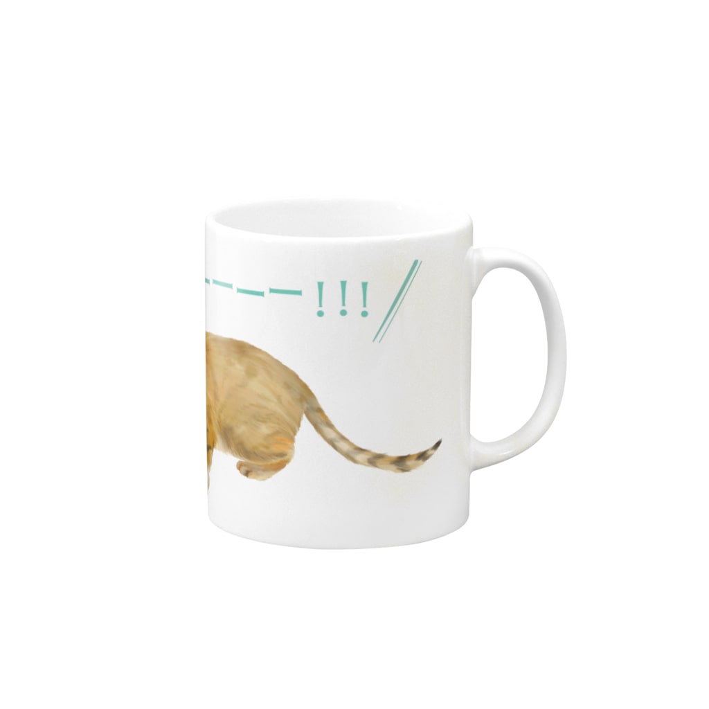 kitaooji shop SUZURI店のシャーするスナネコ Mug :right side of the handle