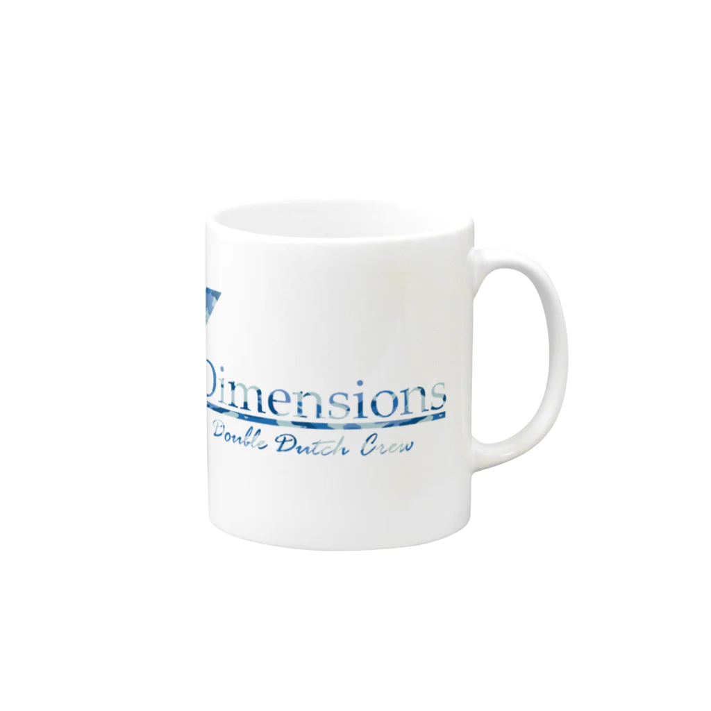 X-Dimensions team goodsのlogo arrange camo blue Mug :right side of the handle