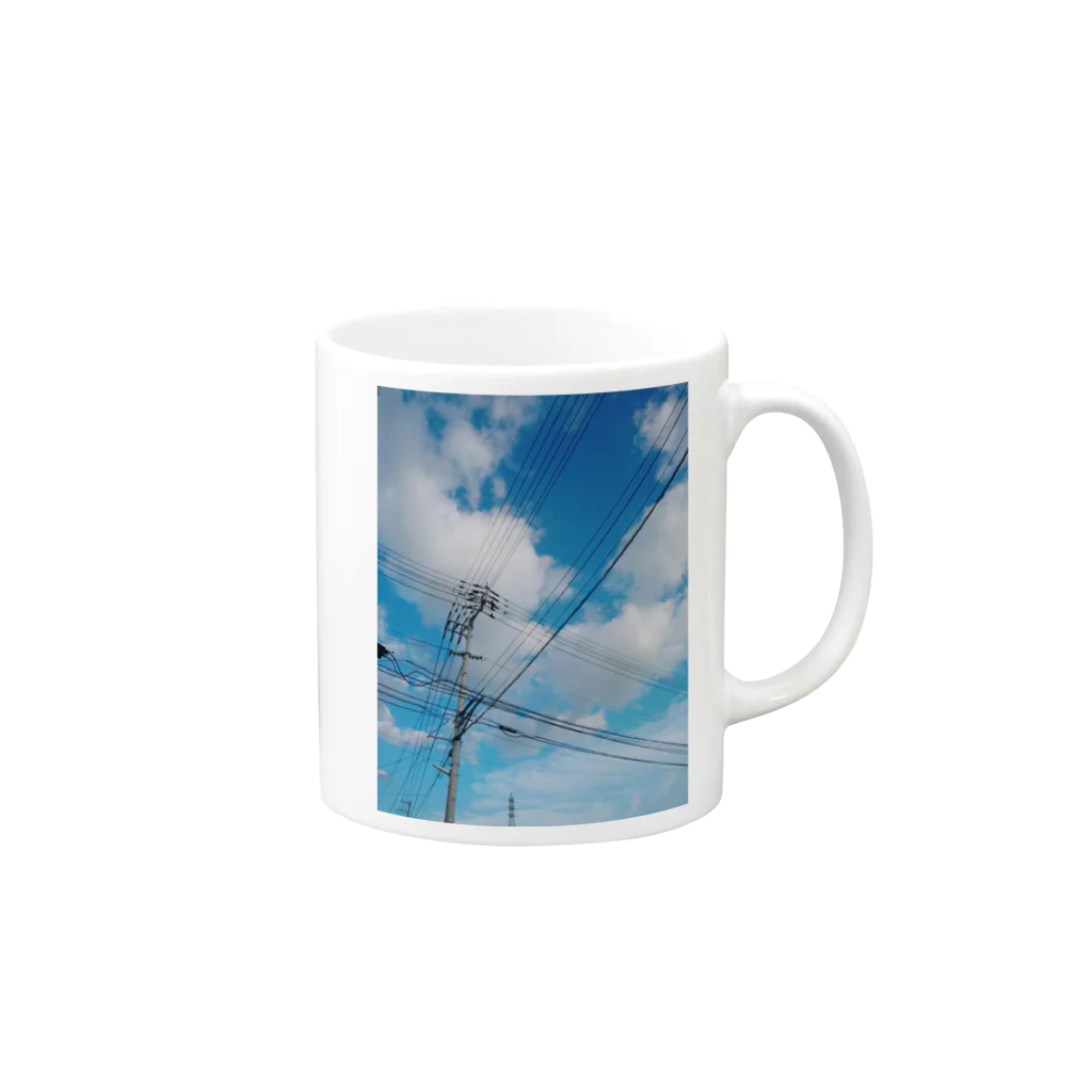 🐥ゆる〜いしょっぷ🐰のある日の空。 Mug :right side of the handle