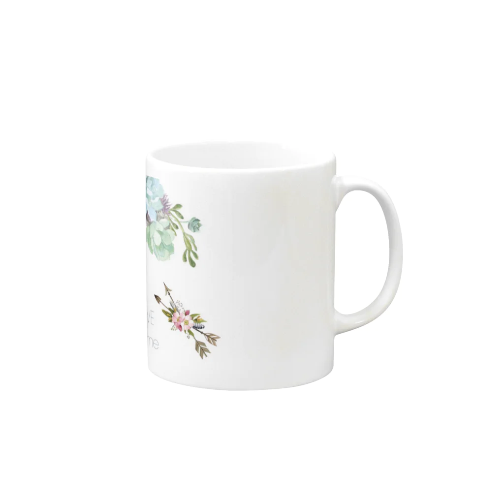 ➵✥❉ⓢ🄼🄰🅁🄸🄴❈❉✥➵のS.Marie Macrame Botanical  Mug :right side of the handle