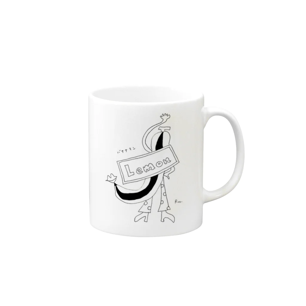 Rmetierのバナナマン Mug :right side of the handle