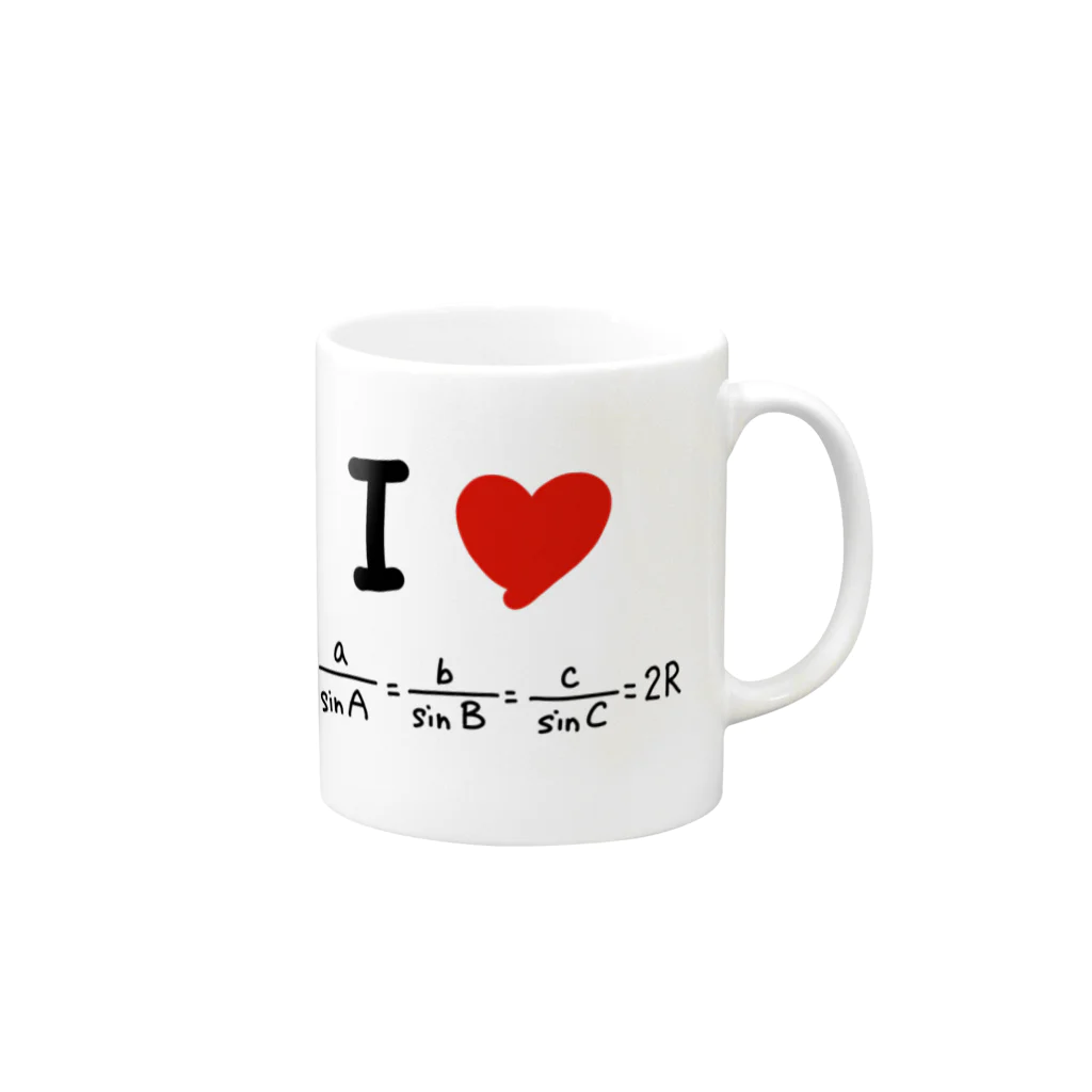 I LOVE 変なTシャツのI LOVE 正弦定理 Mug :right side of the handle