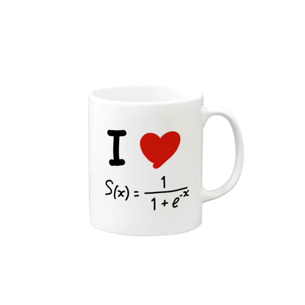 I LOVE 変なTシャツのI LOVE シグモイド関数 Mug :right side of the handle