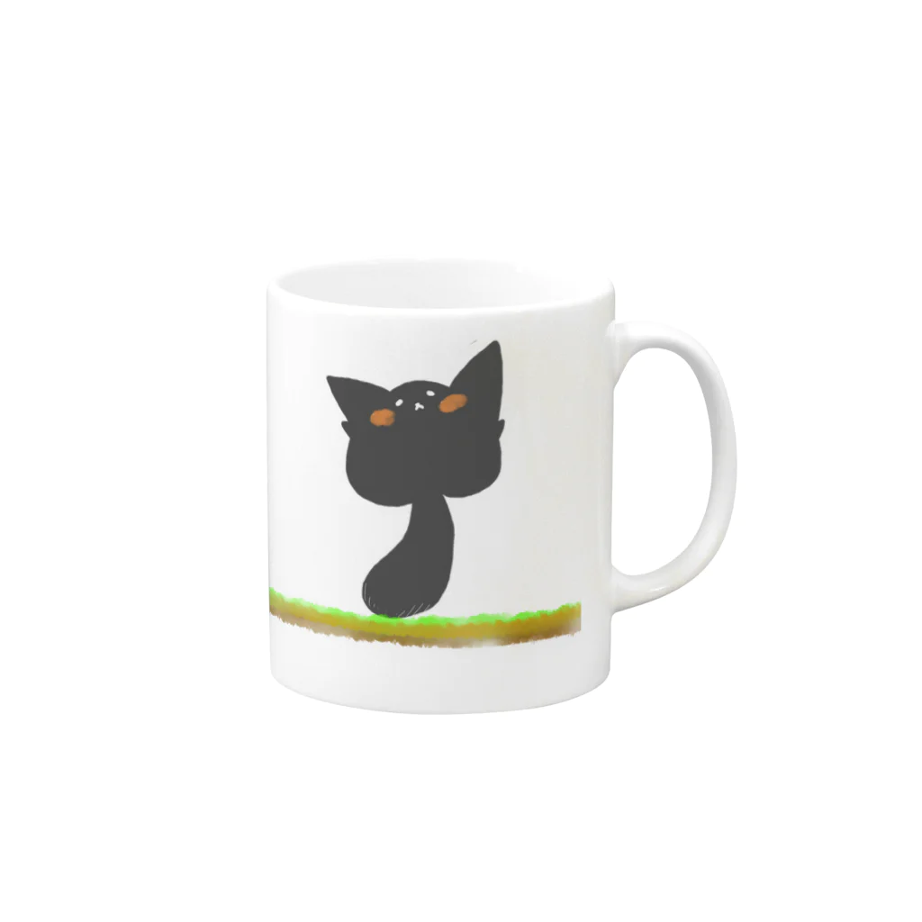 しふぉん。の子猫とキノコでコネキノコ Mug :right side of the handle