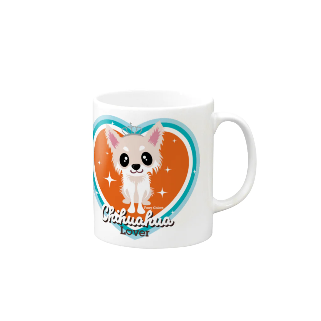 FOXY COLORSのチワワ クリーム Mug :right side of the handle