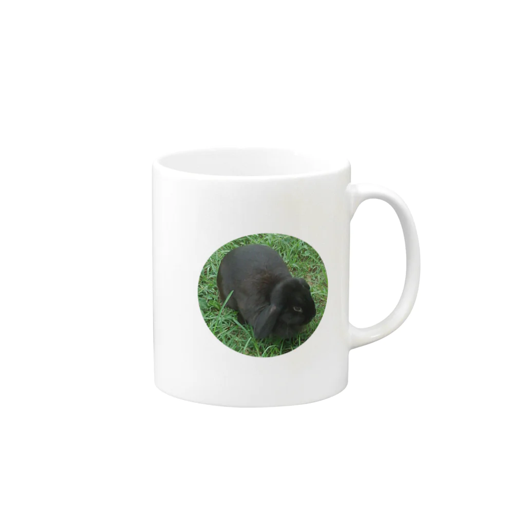 ロップイヤーのホーランドロップ Mug :right side of the handle