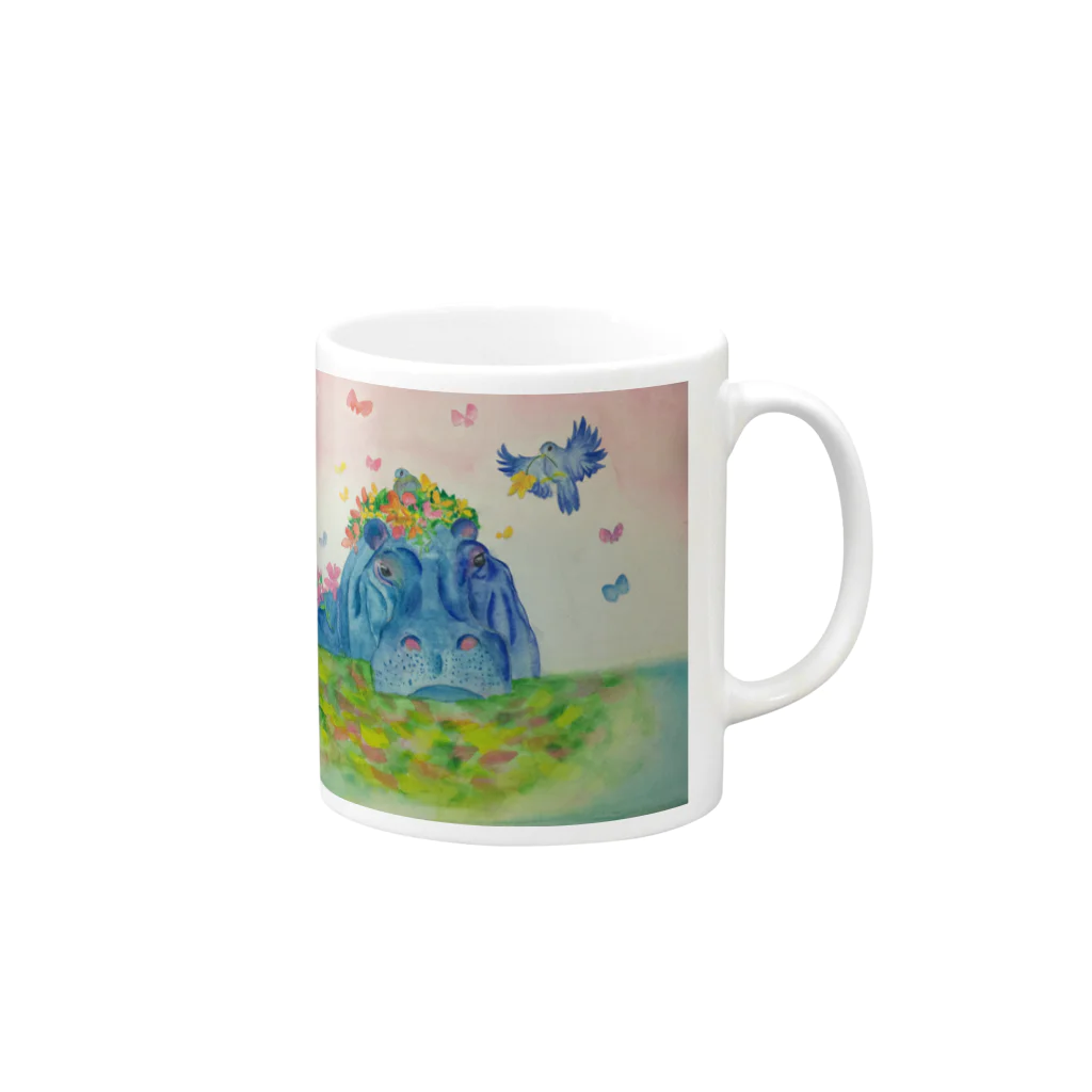 soranotanekoの花の帽子 Mug :right side of the handle