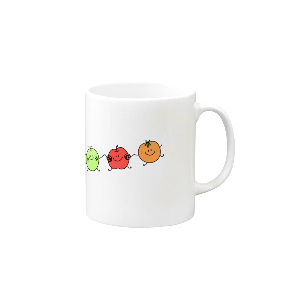 KOYULi shopのフルーツ3姉妹 Mug :right side of the handle