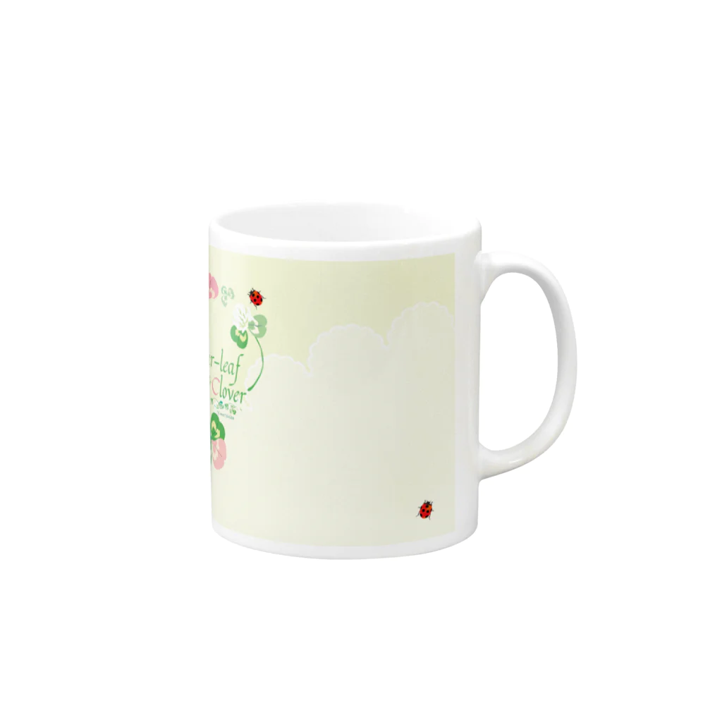 夢見る柴犬のFour-leaf-clover Mug :right side of the handle