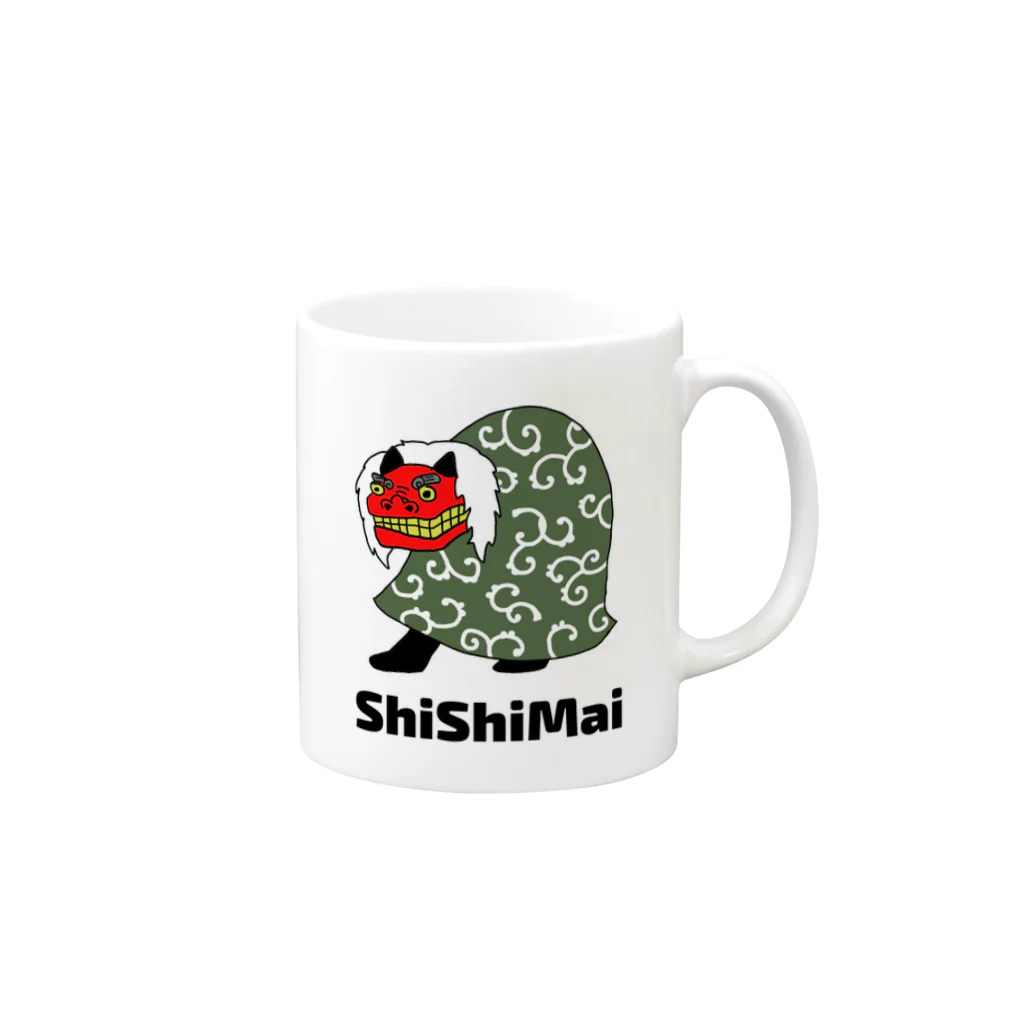 ロバくろのShiShiMai　(獅子舞) Mug :right side of the handle
