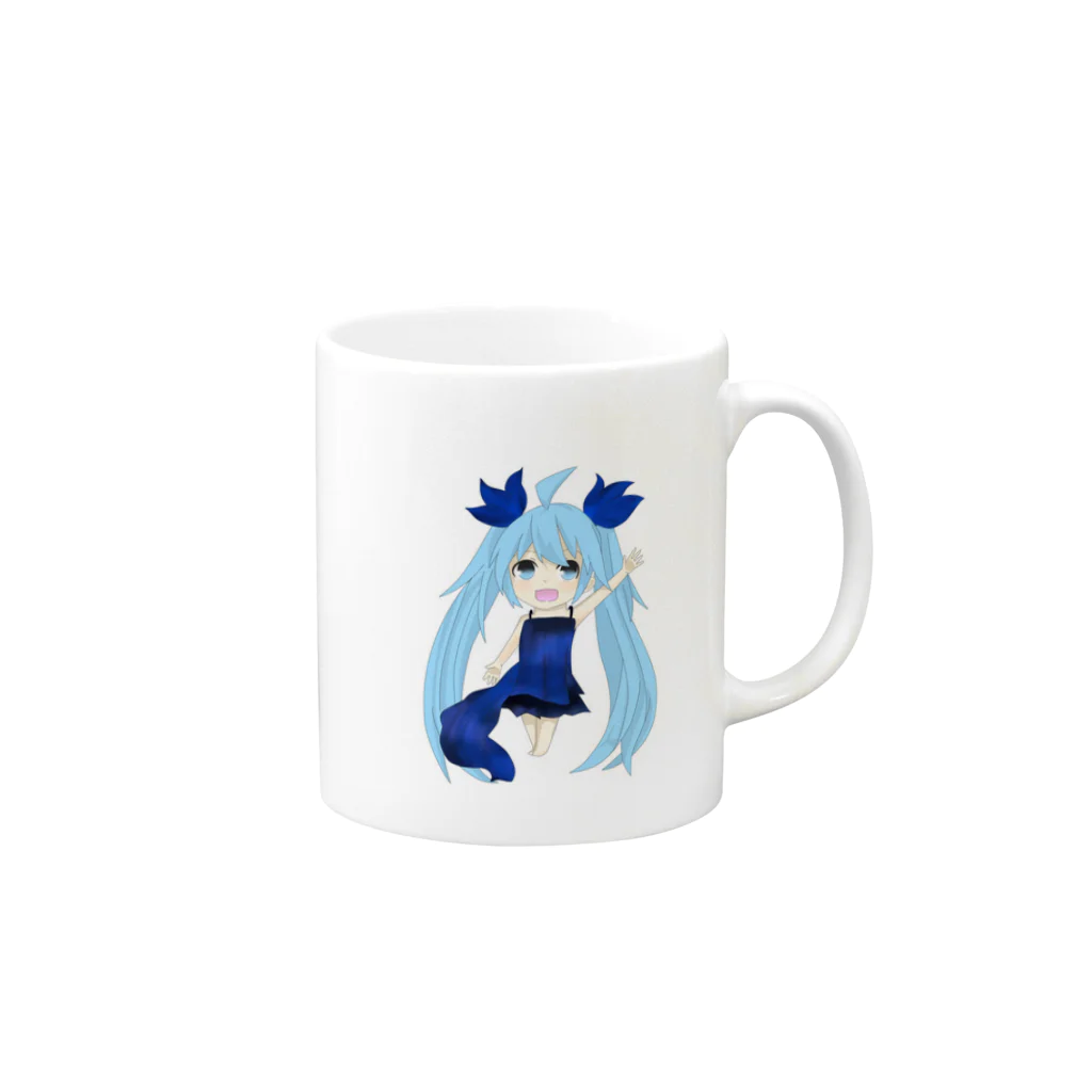 ぽんずのポン酢のデフォルメ深海少女！ Mug :right side of the handle