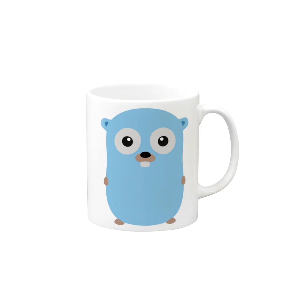 tenntenn ʕ ◔ϖ◔ʔ ==GoのGopher front Mug :right side of the handle