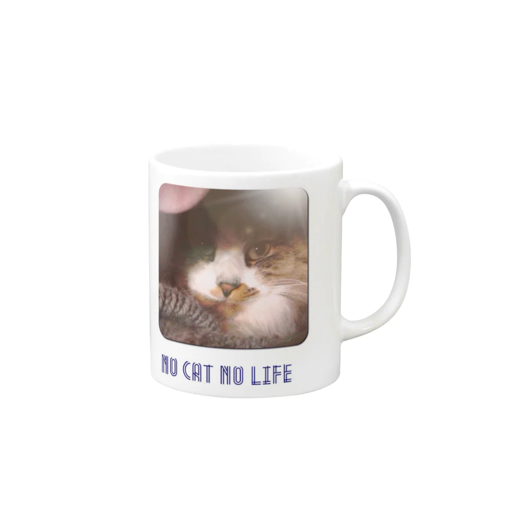 もさく。のNOCAT NOLIFE. Mug :right side of the handle