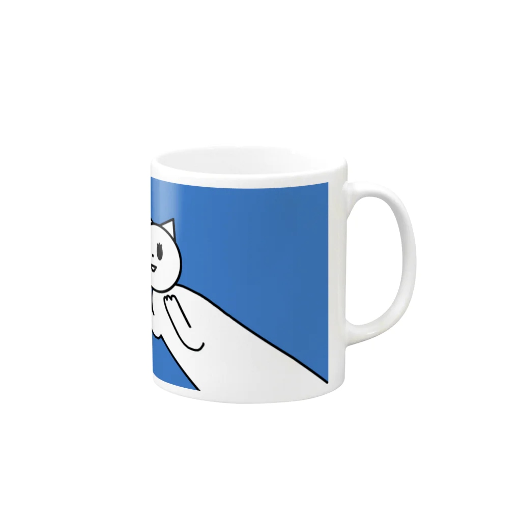 あげまんじうのかわいいネネココ｛あお｝ Mug :right side of the handle