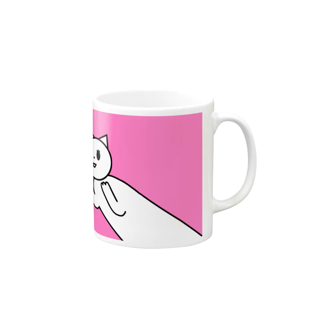 あげまんじうのかわいいネネココ｛ぴんく｝ Mug :right side of the handle